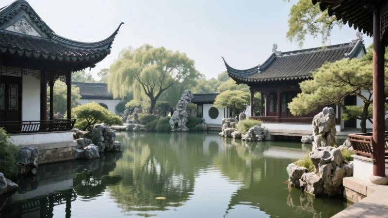 古典园林静谧景图片