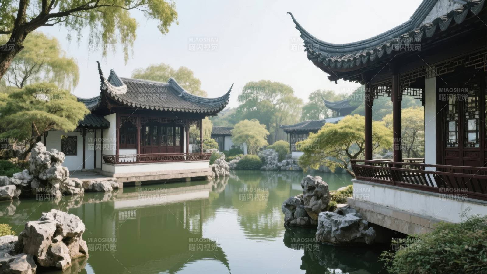 江南园林水景图片