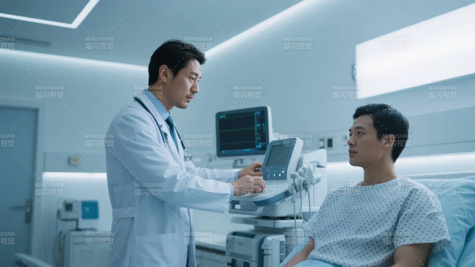 医生查房 患者静卧图片