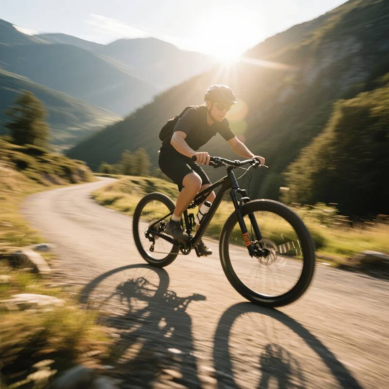 山地骑行 阳光相伴图片
