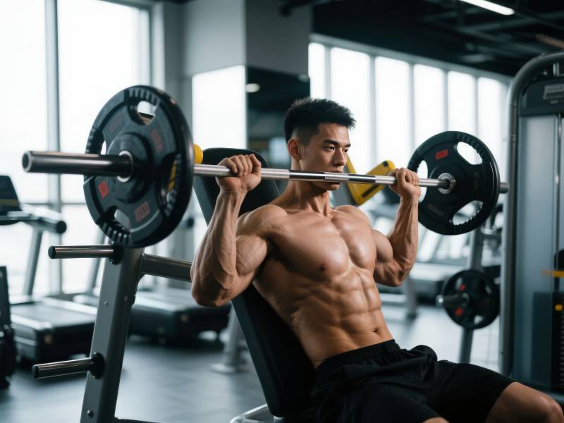 健身房杠铃训练图片