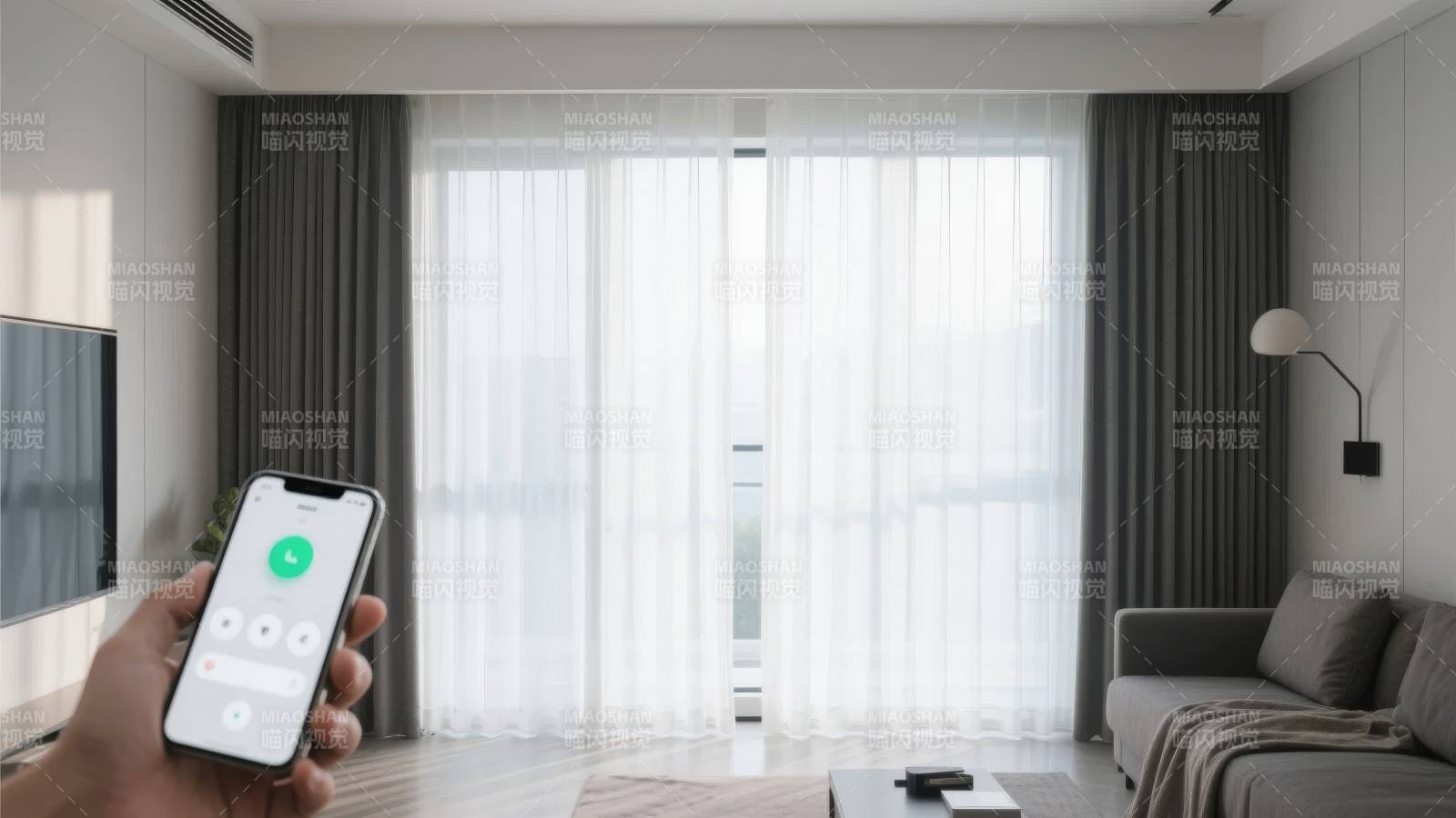 智能窗帘遥控体验图片