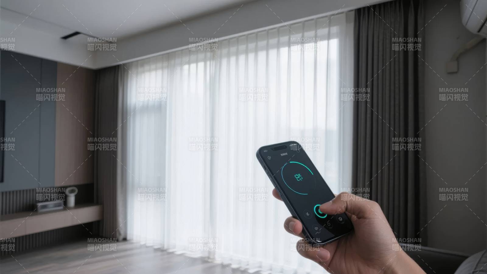 智能控制窗帘图片