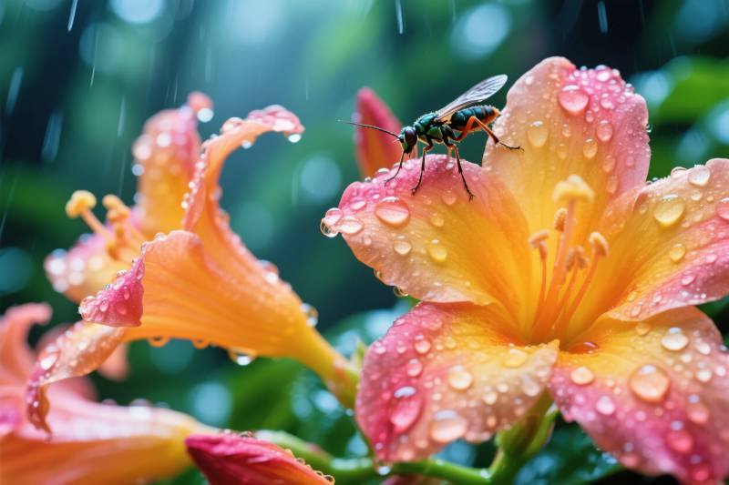 雨中花蝶共舞图片