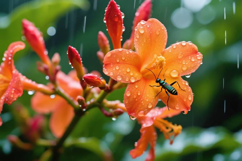 雨中花蝶共舞图片