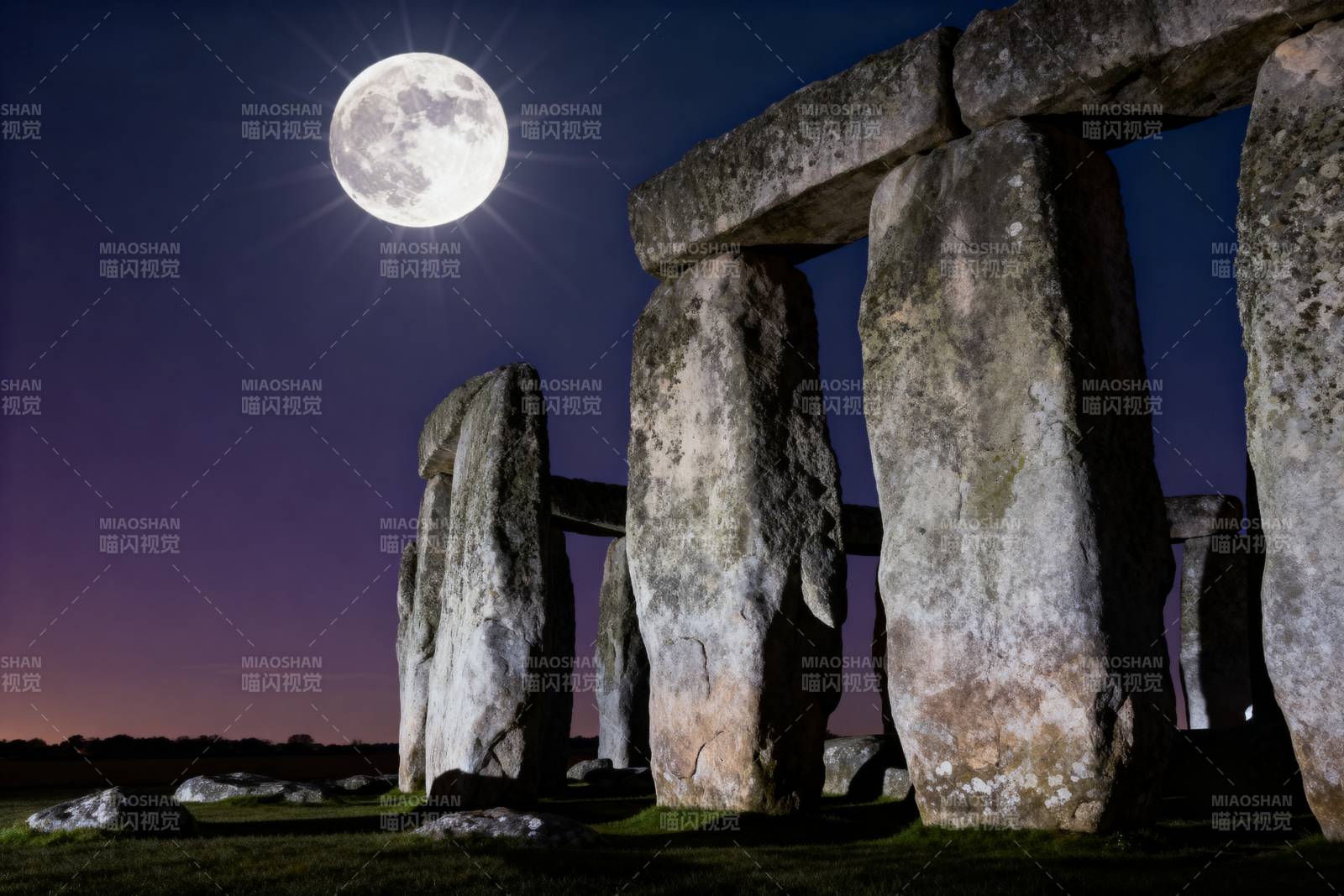 巨石阵月夜奇景图片