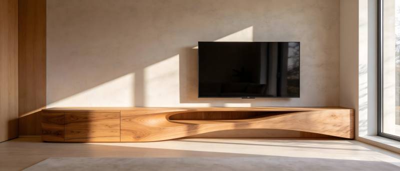 简约木制电视柜图片