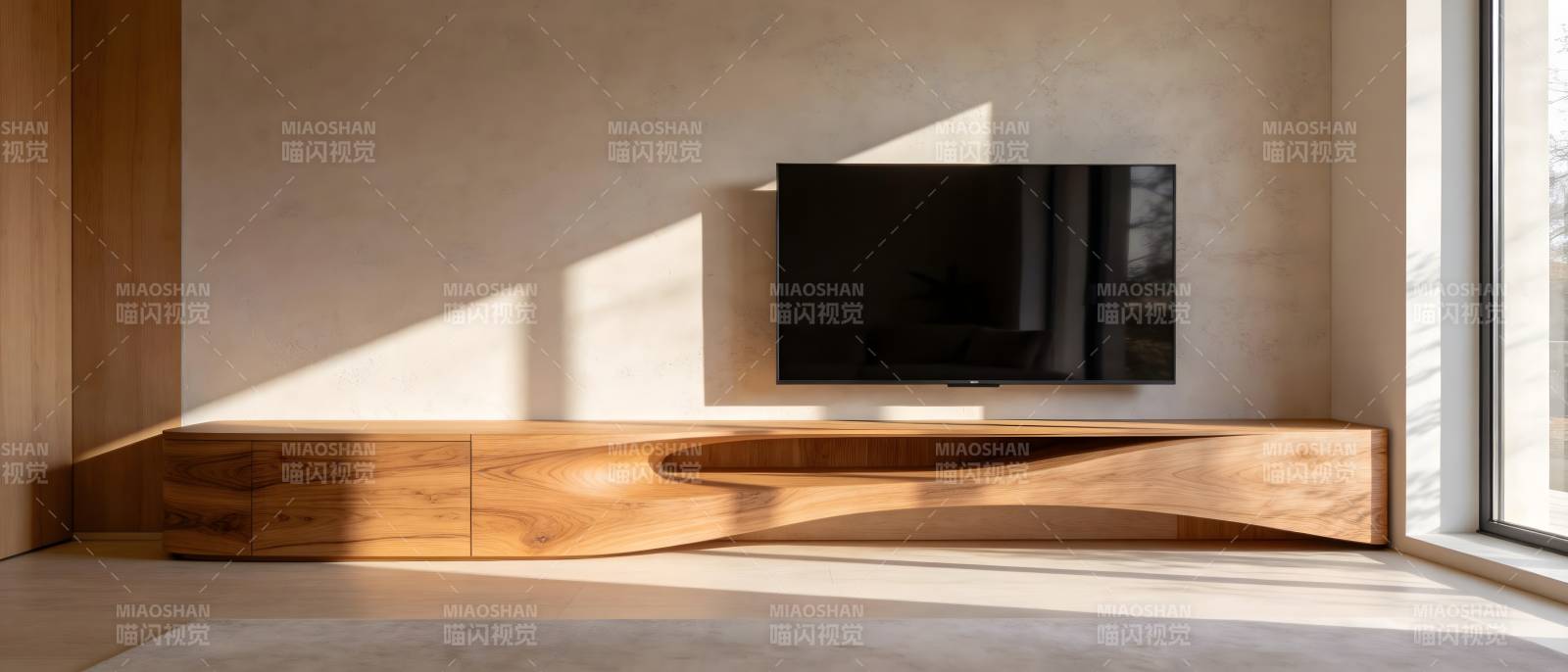 简约木制电视柜图片