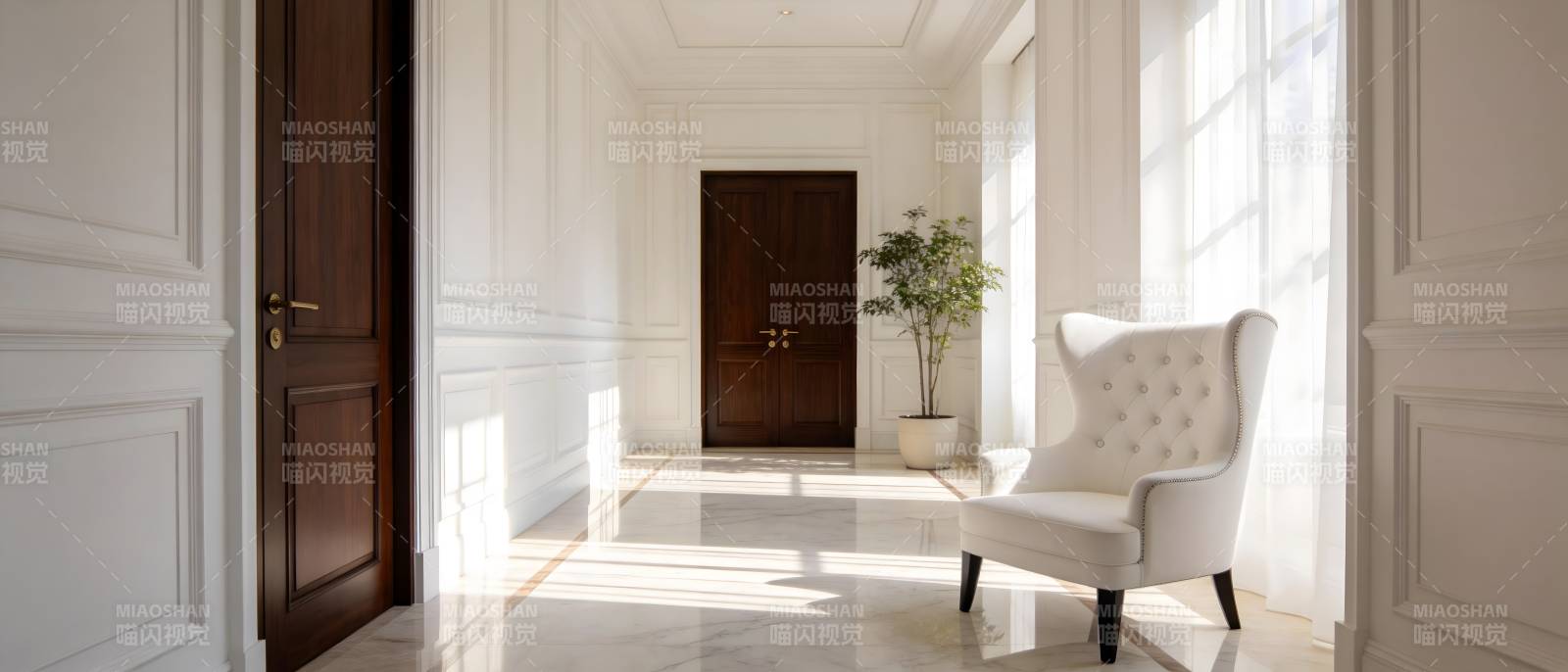 典雅走廊静谧之美图片