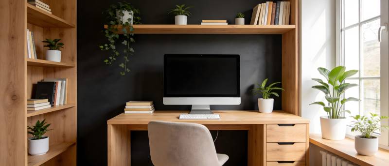 简约书桌工作区图片