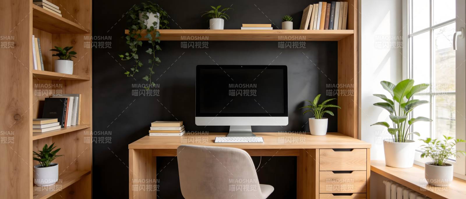 简约书桌工作区图片