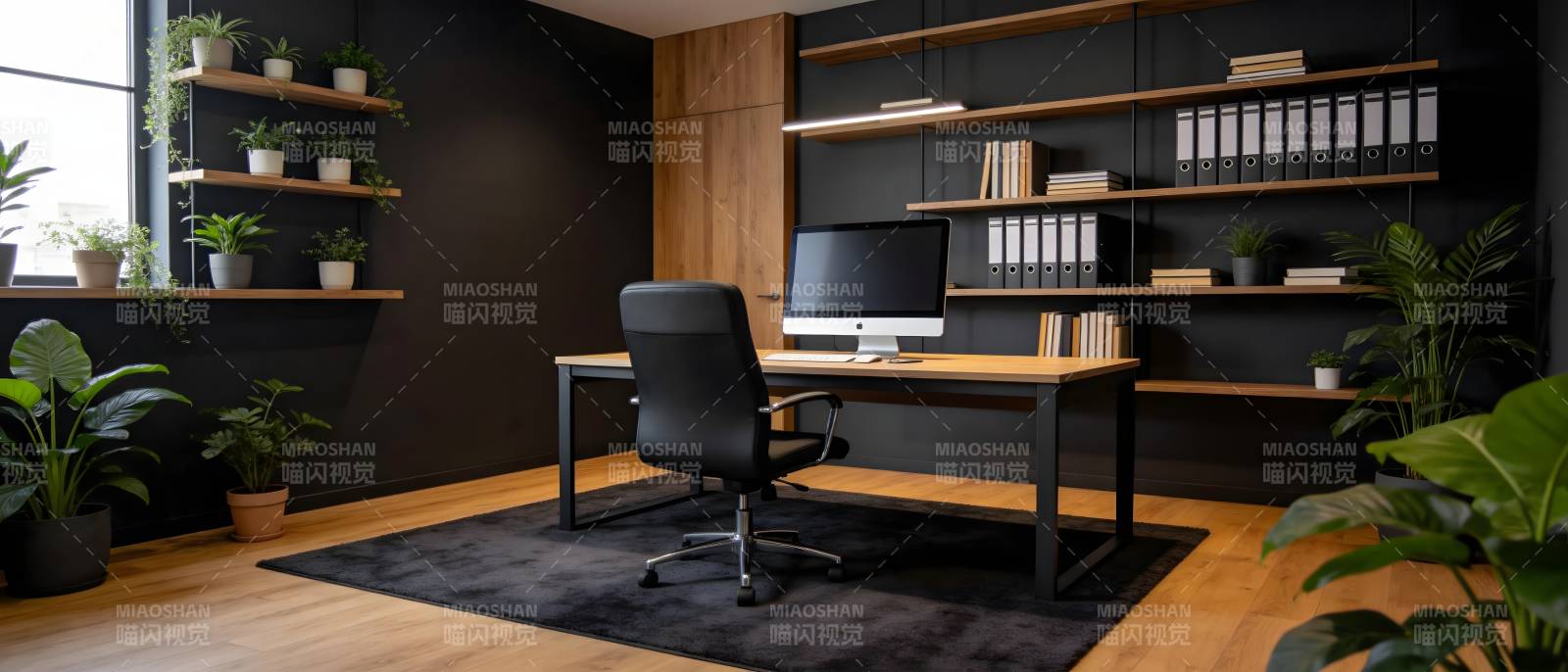 现代简约书房设计图片