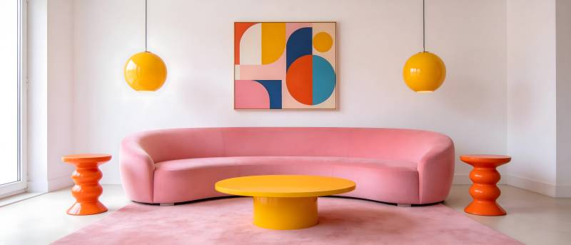 粉色客厅艺术风图片