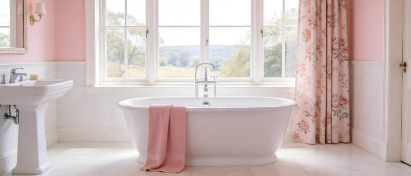 粉色浴室温馨雅致图片