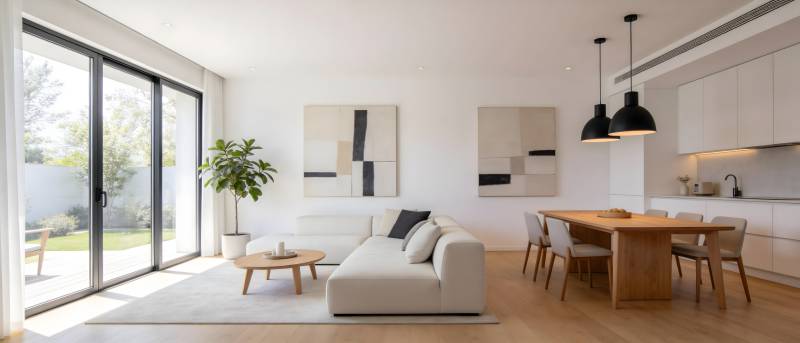 现代简约客厅厨房图片