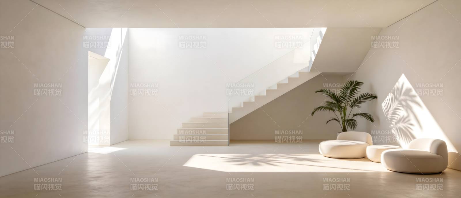 极简光影楼梯间图片