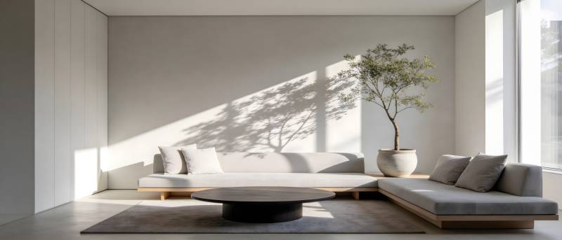 极简客厅光影之美图片