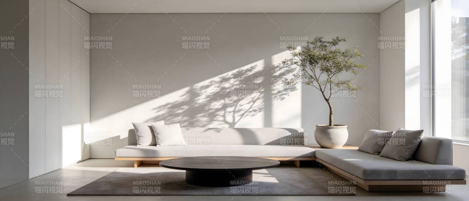 极简客厅光影之美图片