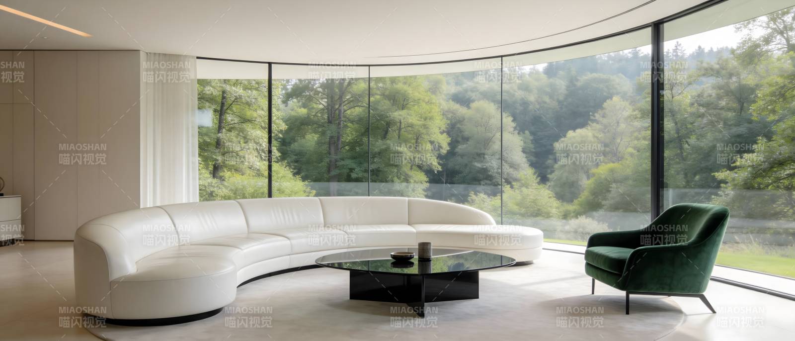 现代客厅 绿意环绕图片