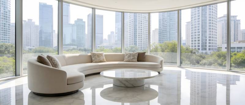 现代都市客厅全景图片