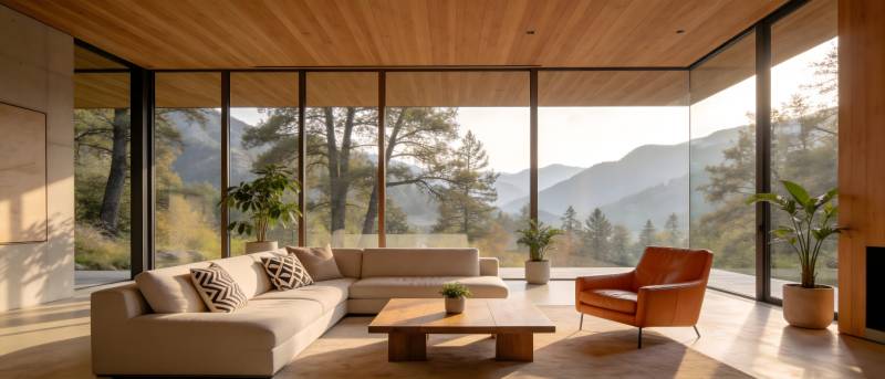 现代山景客厅图片