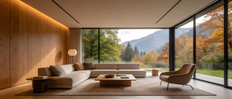 现代客厅秋景图片