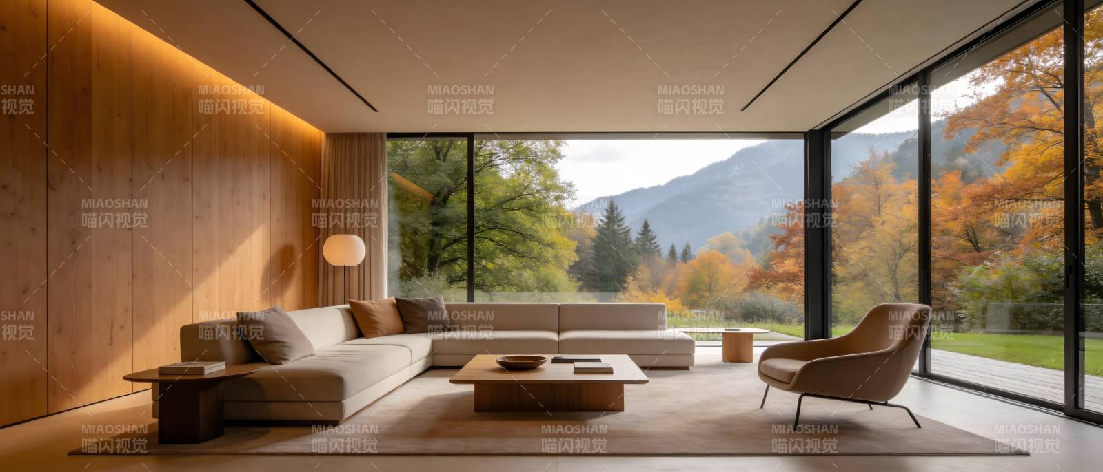 现代客厅秋景图片