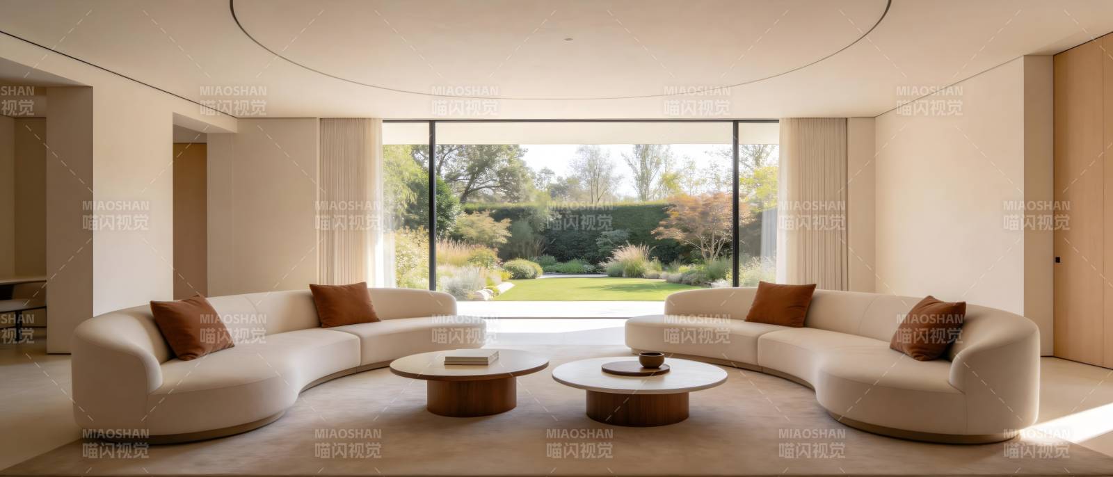 现代客厅全景窗图片