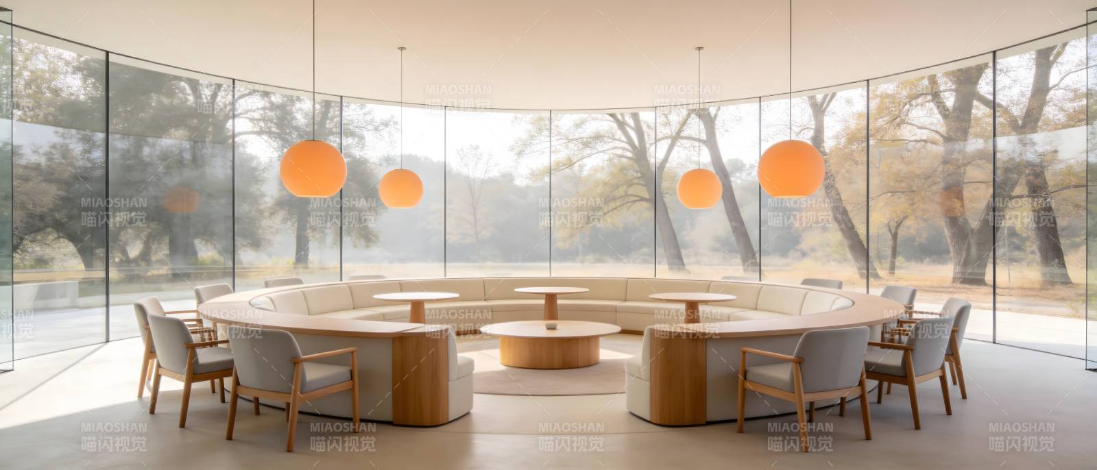 现代圆形客厅设计图片