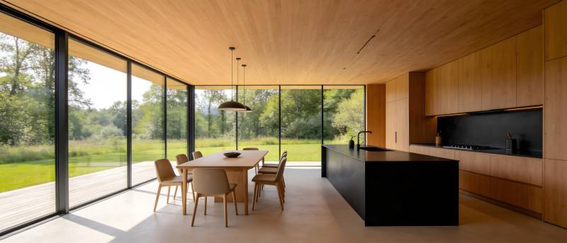 现代简约厨房客厅图片