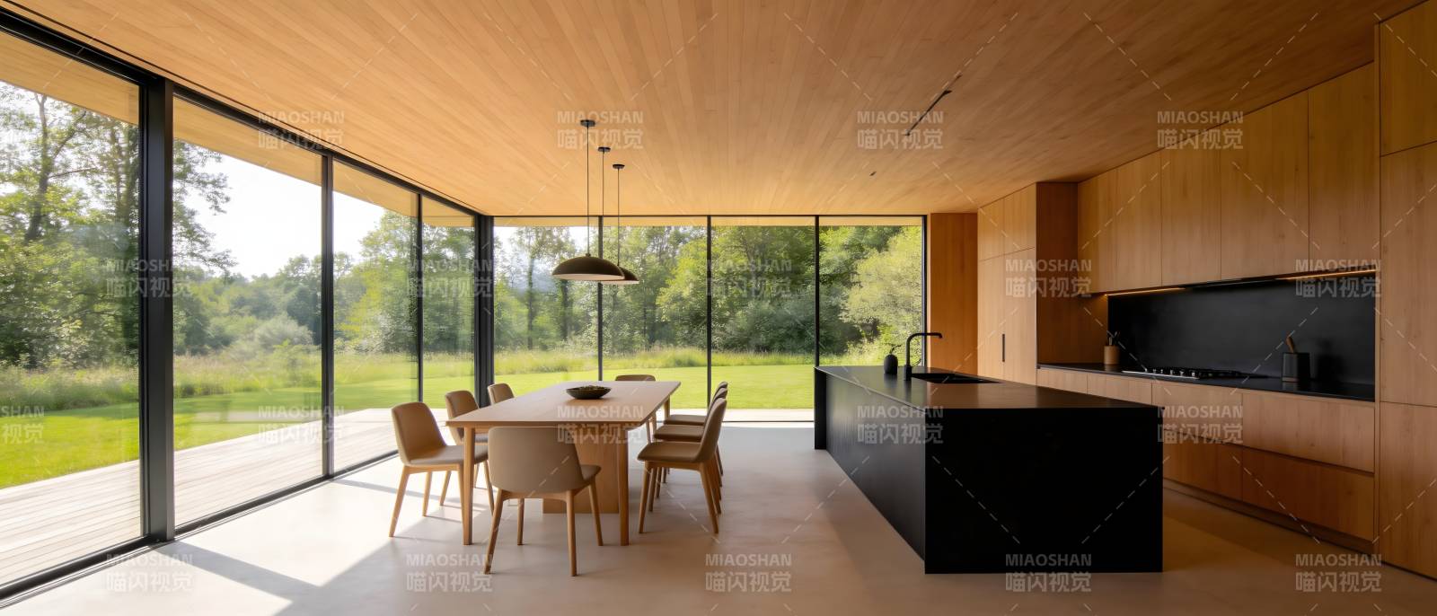 现代简约厨房客厅图片