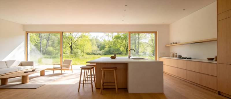 现代简约厨房客厅图片