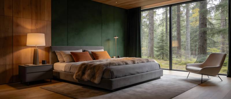 现代森林卧室图片