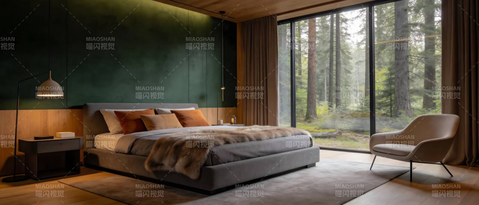 森林中的静谧卧室图片