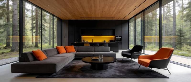 现代森林客厅图片