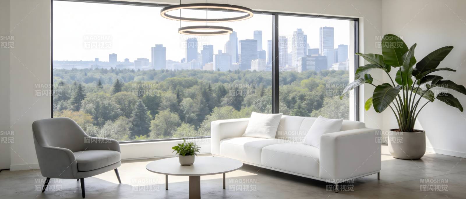 现代客厅城市景观图片