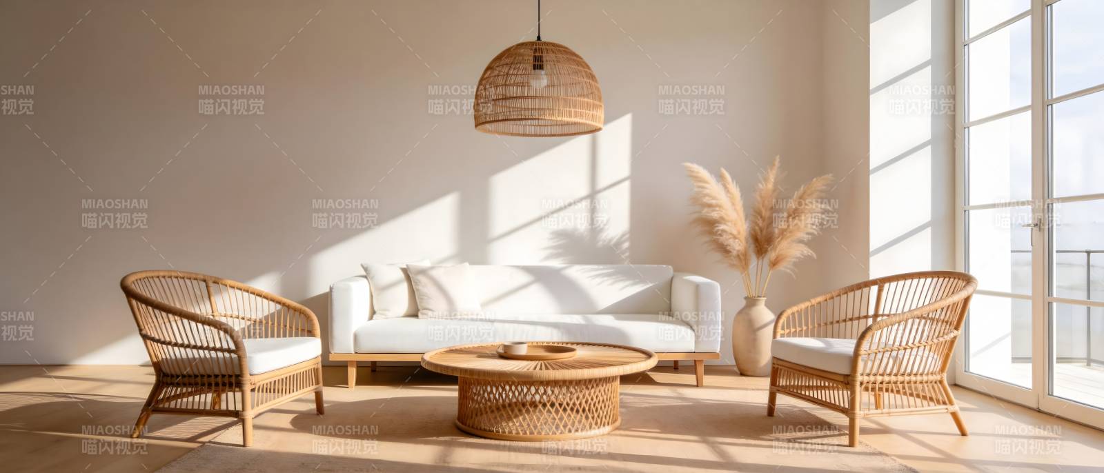 温馨自然客厅一角图片