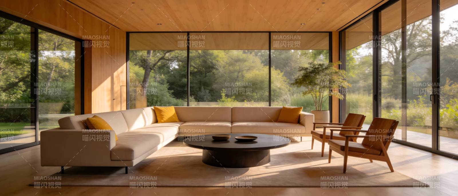 现代客厅全景图图片