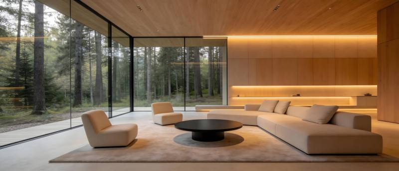 现代森林客厅图片