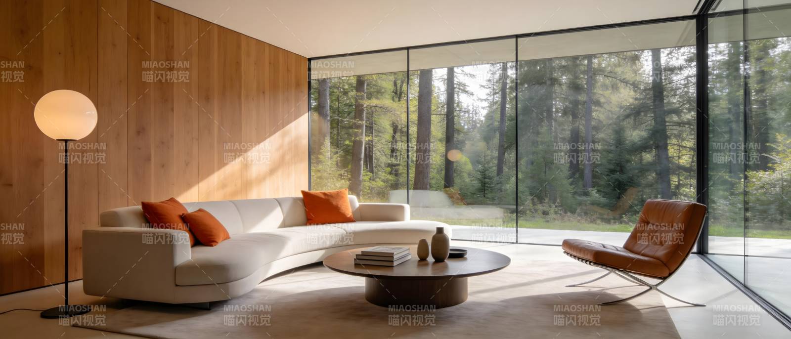 现代客厅 自然风光图片