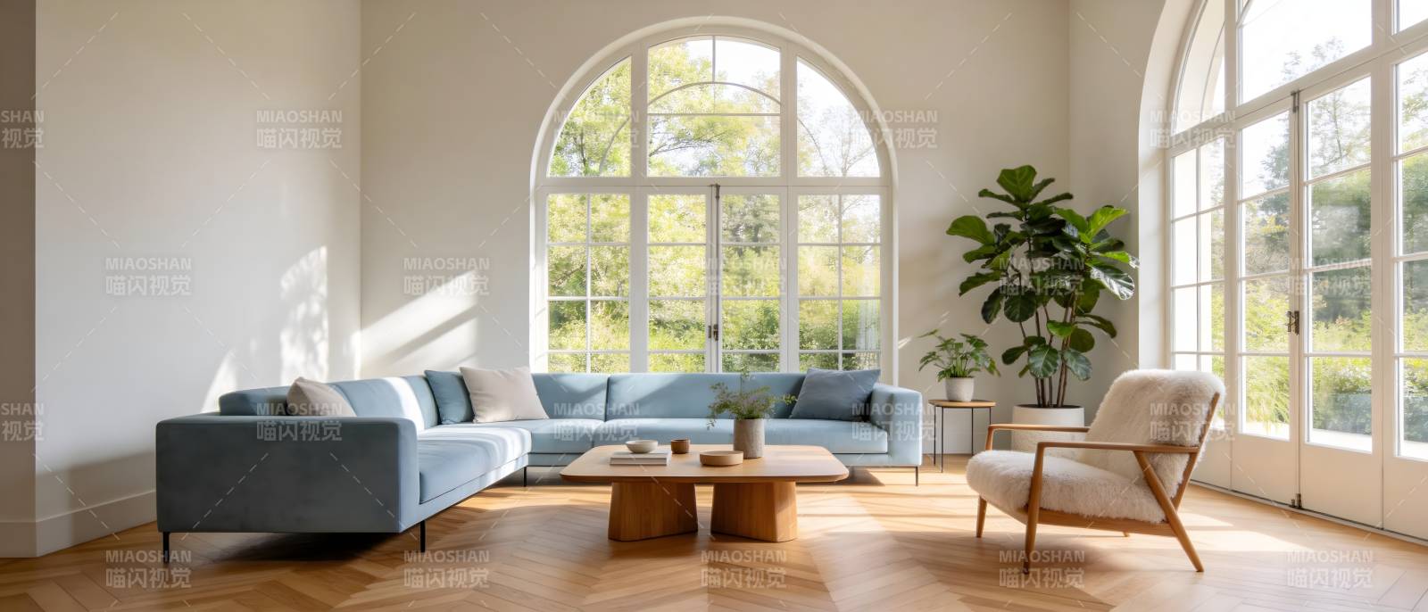 明亮客厅 绿植相伴图片