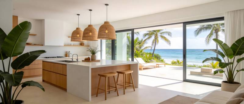 海滨现代厨房图片