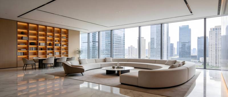 现代都市客厅美景图片