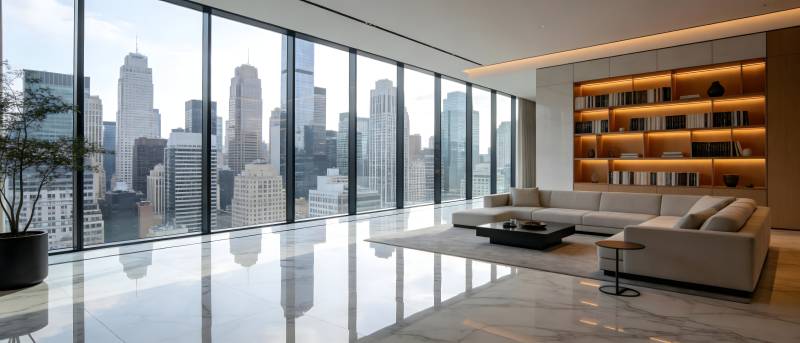 都市全景客厅图片