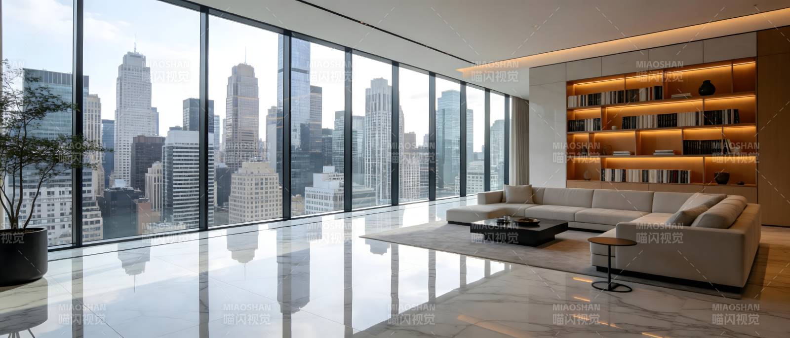都市全景客厅图片