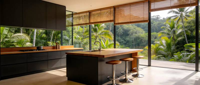 现代厨房热带风光图片