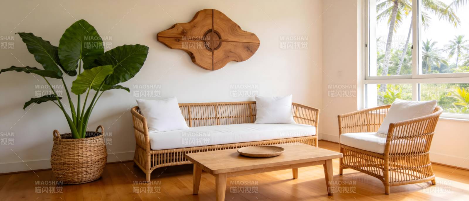 热带风情客厅一角图片