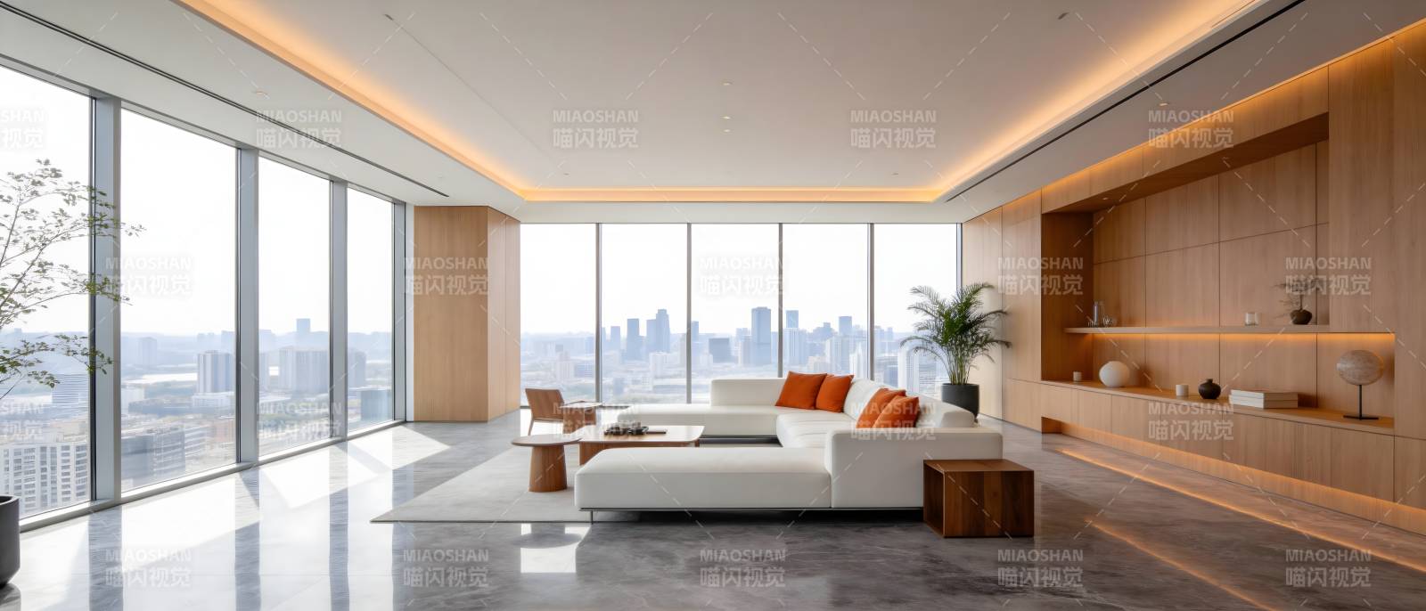 现代都市客厅美景图片