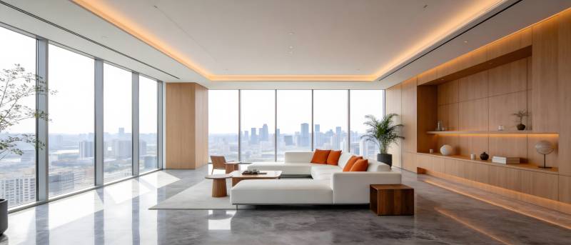 现代都市客厅美景图片