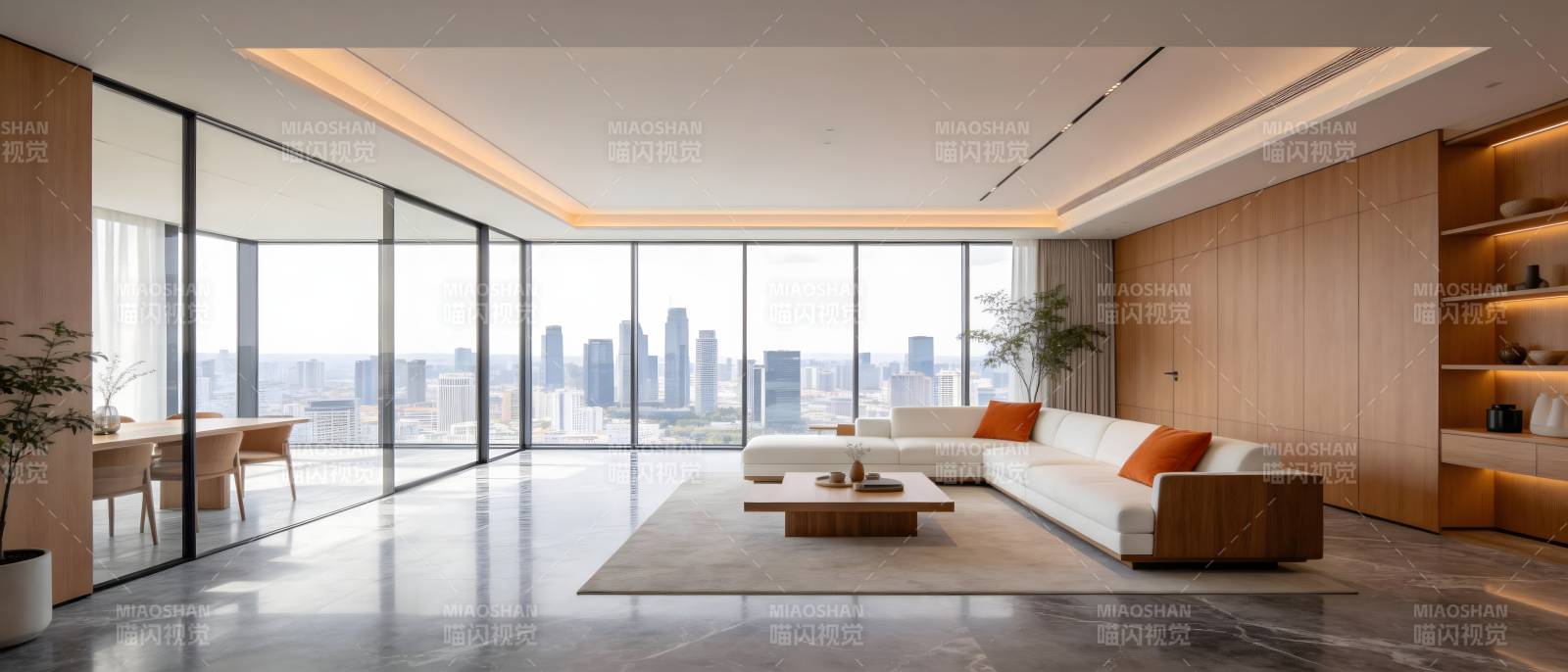 现代都市客厅风光图片